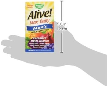 Nature's Way Alive! Men’s Max3 Potency Multivitamins, Supports Energy Metabolism*, Heart & Muscle Function*, with Methylated B12 and Folate, Gluten-Free, 90 Tablets, (Pack of 2)