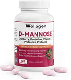 Urinary Tract and Bladder Health Support with Vaginal Probiotic Plus Prebiotics for Women - D-Mannose, Cranberry, Dandelion, Vitamin C -120 Veggie Capsules (60 Days Supply)