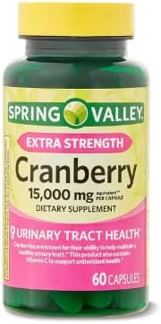 Generic Spring Valley Ultra Triple Strength Cranberry Dietary Supplement, 15,000 mg, 60 Count+ Sticker DRI Store.