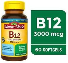 Nature Made Vitamin B-12 Softgels, 3000 Mcg, 60 Count Pack of 3