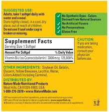 Nature Made Vitamin B-12 Softgels, 3000 Mcg, 60 Count Pack of 3