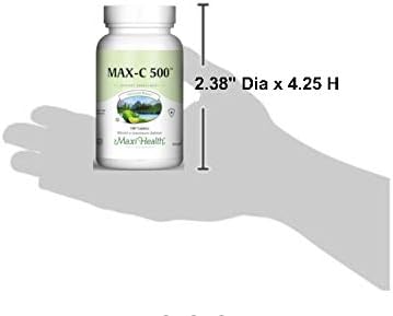 Maxi Health Max-C 500 Vitamin C Supplement – Vitamin C 500mg with Lemon Bioflavonoids Complex for Immune & Antioxidant Support – Vegan, Kosher – 100 Tablets