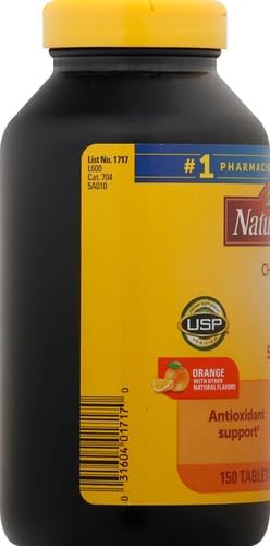 Nature Made Chewable Vitamin C 500 mg, Dietary Vitamin C Supplement for Immune Support, 150 Tablets, 150 Day Supply (Pack of 2)