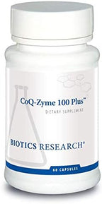 BIOTICS RESEARCH Coq Zyme 100 Plus 100 mg Emulsified Co Q10, High Absorption, Added B-Complex Vitamins, Heart Health, Healthy Energy Levels 60 Capsules