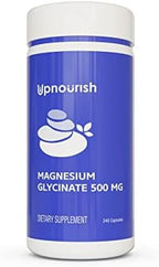 UpNourish Magnesium Glycinate Chelate 500mg Capsules - Highly Absorbable Chelated Magnesium - Pure Magnesium Supplement for Sleep & Calm Support, Nervous, Muscle & Bone Health