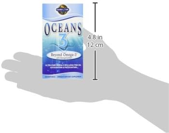 Garden of Life Oceans 3 Beyond Omega-3 with OmegaXanthin, EPA, DHA Supplements, Fish Oil with 1200 mg Omega 3, Astaxanthin & Brown Seaweed Extract - 60 Softgels, (Pack of 2)