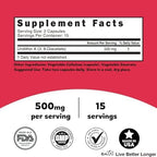 Nutri Urolithin A Supplement 500mg - Powerful Antioxidant, Health & Wellness Booster - 3rd Party Tested - 500 mg Urolithin A Diacetate - 30 Vegan Capsules 2 Week+ Supply - NSF cGMP Certified Facility