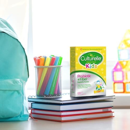 Culturelle Kids Probiotic + Fiber Packets (Ages 3+) - 24 Count - Digestive Health & Immune Support - Helps Restore Regularity (Packaging may vary)