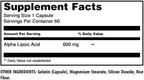 Amazing Formulas Alpha Lipoic Acid | 600 Mg Per Serving Supplement | Capsules | Non-GMO | Gluten Free | Made in USA (120 | 3 Pack)