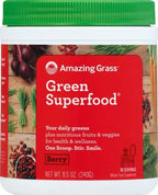 Amazing Grass Greens Superfood Powder: Greens Powder with Digestive Enzymes & Probiotics,Organic Spirulina,Chlorella,and Beet Root Powder,Berry,30 Servings (Packaging May Vary),(Pack of 2)
