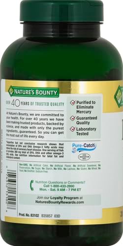 Nature's Bounty Fish Oil Omega 3 Supplements - Supports Heart Health, 1200 Mg Fish Oil, Omega-3, 200 Softgels (Pack of 2)