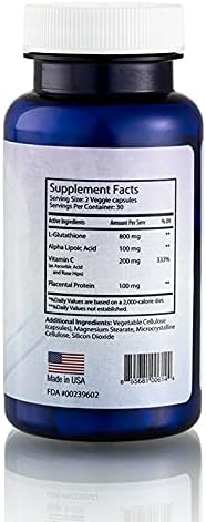Relumins Advanced White Glutathione Capsules - Max Strength Brightening Supplement with ALA, Placenta, Rose HIPS & Vitamin C - Fights Oxidative Stress, Supports Collagen & Made in USA - 10 Bottles