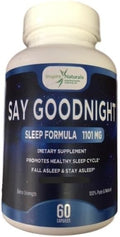Say Goodnight Natural Sleep with Melatonin 5mg, 60 Capsules - Valerian Root, GABA L-theanine, Chamomile, Passion Flower, May Help Support Calming and Relaxation for Sleeping