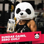 Underground Bio Labs Panda Fuel Premium Protein Whey,Hydrolyzed Collagen,Casein,Probiotics, Enzymes, Keto Friendly,Time Release, 25 Servings (2.5 Pound, Ice Cream Sundae Cone)