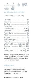 Lifeway Organic Whole Milk Kefir - 10g Protein, 12 Live Active Probiotic Cultures, Up to 99% Lactose Free, Gluten Free - Plain, 32 oz