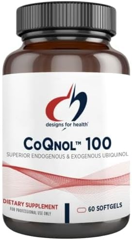 Designs for Health CoQnol 100mg - CoQ10 Ubiquinol with Superior Bioavailability + Exclusive Absorption Technology - Double CoenzymeQ10 Boost with GG - Heart, Healthy Aging + Cell Support (60 Softgels)