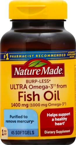 Nature Made Extra Strength Omega 3 Fish Oil Supplements, 1400mg, Fish Oil Omega 3 Supplements as Ethyl Esters for Healthy Heart, Brain, Eyes, Mood Support, 45 Softgels, 45 Day Supply, (Pack of 2)
