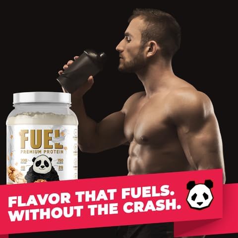 Underground Bio Labs Panda Fuel Premium Protein Whey,Hydrolyzed Collagen,Casein,Probiotics, Enzymes, Keto Friendly,Time Release, 25 Servings (2.5 Pound, Cinnamon Toast)
