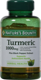 Nature's Bounty Turmeric with Black Pepper Extract,Supports Antioxidant Health,1000mg,60 Capsules,(Pack of 3)