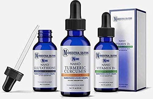 Nano Whole Body Health Package, Doctor curated Combination of Products for Your Optimum Health and Benefit. Includes: Nano Glutathione, Nano Vitamin D3+K2 & Nano Turmeric Curcumin.