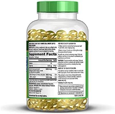 Walgreens (Formerly Finest Nutrition) Half-The-Size Fish Oil 1200 mg Softgels 200.0ea