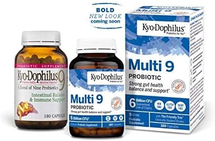 Kyolic Kyo-Dophilus Multi 9 Probiotic, Strong Gut Health Balance and Support*, 180 Capsules