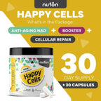 Nuton Day & Night Bundle-Happy Cells NMN Supplement with Bioperine for Morning Energy & Cognitive Support + Happy Dreams Natural Sleep Aid with Melatonin, ETAS, L-Serine, Venetron for Celular Repair