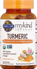 Garden of Life Organics Turmeric Inflammatory Response Gummy - 120 Real Fruit Gummies for Kids & Adults, 50Mg Curcumin (95% Curcuminoids), No Added Sugar, Organic, Non-GMO, (Pack of 2)