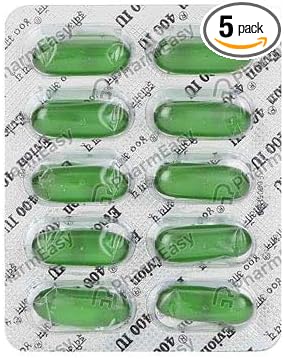 100 Evion Vitamin E Capsules For Face,Hair,Acne,Nails,General Health Glowing Skin 400mg