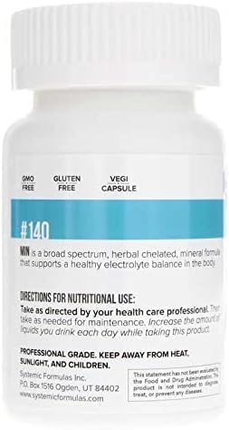 Systemic Formulas MIN #140 Multi Mineral Plus – 60 Capsules | Essential Mineral Complex for Daily Wellness, Cellular Replenishment & GeoMetal™ Keychain Pill Holder