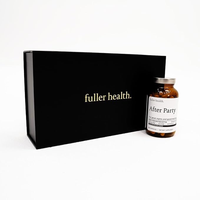 Fuller Health After Party DHM Dihydromyricetin Supplement | Supports Liver, Metabolism, Energy Levels, Post-Celebration Relief | Feel Refreshed, 650mg Per Pill | 1 Bottle, 24 Servings