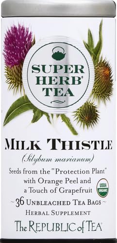 The Republic of Tea - Organic Milk Thistle SuperHerb Tea Tin, 36 Herbal Tea Bags, Naturally Caffeine-Free