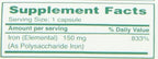 Dietary Supplement - Poly Iron Capsules 150 mg (100 caps per bottle) by Cypress Pharmaceutical #185-01 (1 Bottle of 100 Caps)