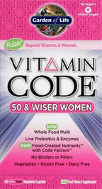 Garden of Life Vitamin Code Multivitamin for Women 50 & Over, B Vitamins, A, C, D3, E & K, CoQ10, Probiotics & Enzymes, for Women 50 Plus, 240 Capsules,(Pack of 2)