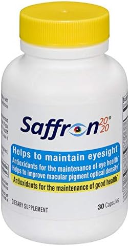 Saffron 2020 Supplement with Saffron, Resveratrol, Vitamins and Minerals, Zeaxanthin and Lutein -30 Vegetarian Capsules