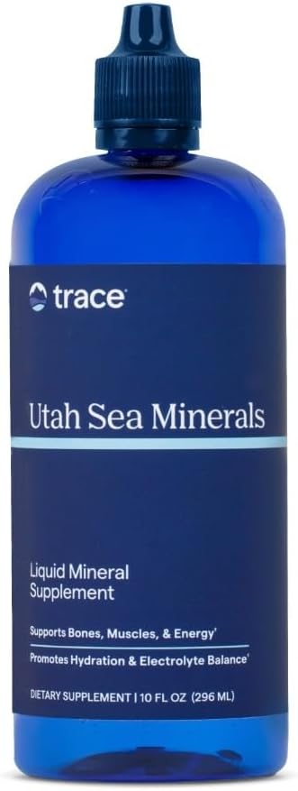 Trace Minerals Utah Sea Minerals - Liquid Daily Mineral Support for Bones, Muscles, Energy & Heart Health - Fluid Balance - Nerve Function - 10 fl oz (30 Servings)