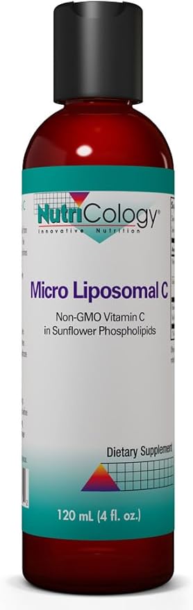 Allergy Research Group Nutricology Micro Liposomal C 1000mg Supplement - Liquid Vitamin C, Sunflower Phospholipids, Sodium Ascorbate, Organic, Bioavailable - 4 Fl Oz