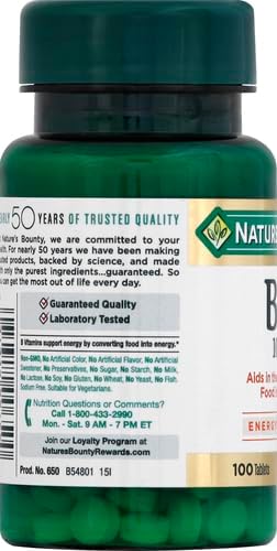 Nature's Bounty Vitamin B6 100mg Tablets - Supports Energy Metabolism & Nervous System Health, 100 Count (Pack of 3)