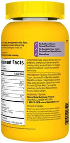 Nature Made Triple Action Biotic Gummy, 100 Gummies, Combined Prebiotic, Probiotic and PostBiotic, 50 Day Supply