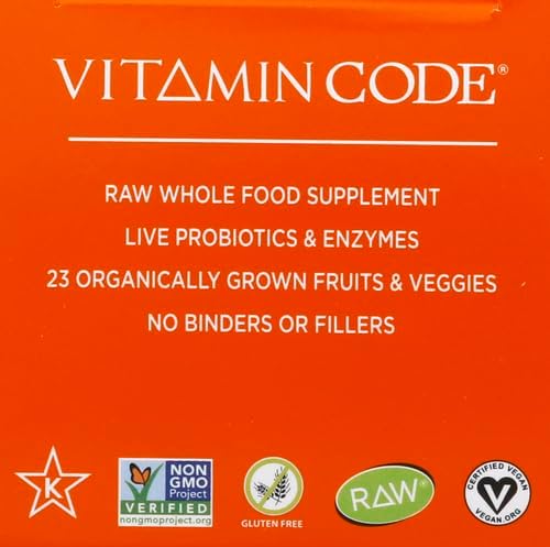 Garden of Life Vitamin Code Raw Vitamin-C, 500mg Whole Food VIT-C Capsules + Fruit & Veggie Blend & Probiotics, Supplements for Adults, Vegan, Gluten Free, 120 Capsules, (Pack of 6)