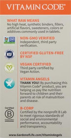 Garden of Life Vitamin Code Raw Vitamin-C, 500mg Whole Food VIT-C Capsules + Fruit & Veggie Blend & Probiotics, Supplements for Adults, Vegan, Gluten Free, 120 Capsules, (Pack of 6)