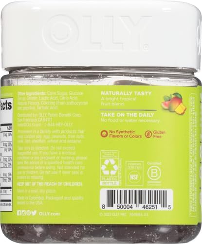 OLLY Multi + Probiotic Adult Multivitamin Gummy, 1 Billion CFUs, Digestive and Immune Support Chewable Supplement, Tropical Twist, 35 Day Supply - 70 Count (Pack of 2)