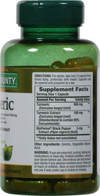 Nature's Bounty Turmeric with Black Pepper Extract,Supports Antioxidant Health,1000mg,60 Capsules,(Pack of 3)
