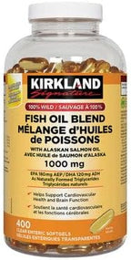 Costco Companies Inc. Kirkland Signature 100% Wild Fish Oil Blend with Alaskan Salmon Oil, 1000mg, 400 Softgels