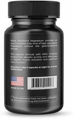 Magnesium Bisglycinate Extra Strength 100% Chelated for High Absorption to Support Restful Sleep and Muscle Relaxation, 90 Capsules