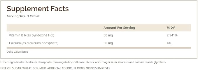 Vitamin B-6 TABS 50 MG WMILL Size: 100