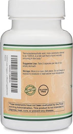 TUDCA Bile Salts Liver Support Supplement, 500mg Servings, Liver and Gallbladder Cleanse Supplement (60 Capsules, 250mg) Genuine Bile Acid TUDCA with Strong Bitter Taste by Double Wood