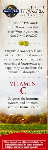 Garden of Life Organics Vitamin C Spray for Kids and Adults - Cherry Tangerine,Vitamin C Supplement,Antioxidant for Immune Support and Skin Health,2 fl oz Liquid Drops,(Pack of 2)