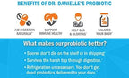 Dr. Danielle Probiotic - Probiotics for Women and Men, Adults by Dr. Danielle - Shelf Stable Probiotic Supplement - No Refrigeration Necessary - Bacillus - 60 Capsules