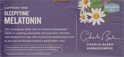 Celestial Seasonings Sleepytime Tea Plus Melatonin, Caffeine Free, Celestial Seasonings Herbal Tea, 18 Bag Box (Pack of 5)